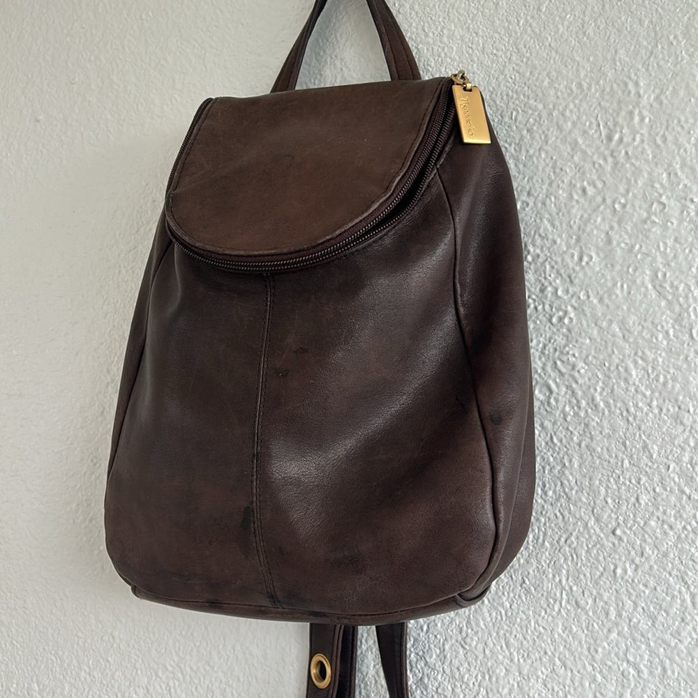 Tignanello Genuine Leather Brown Backpack